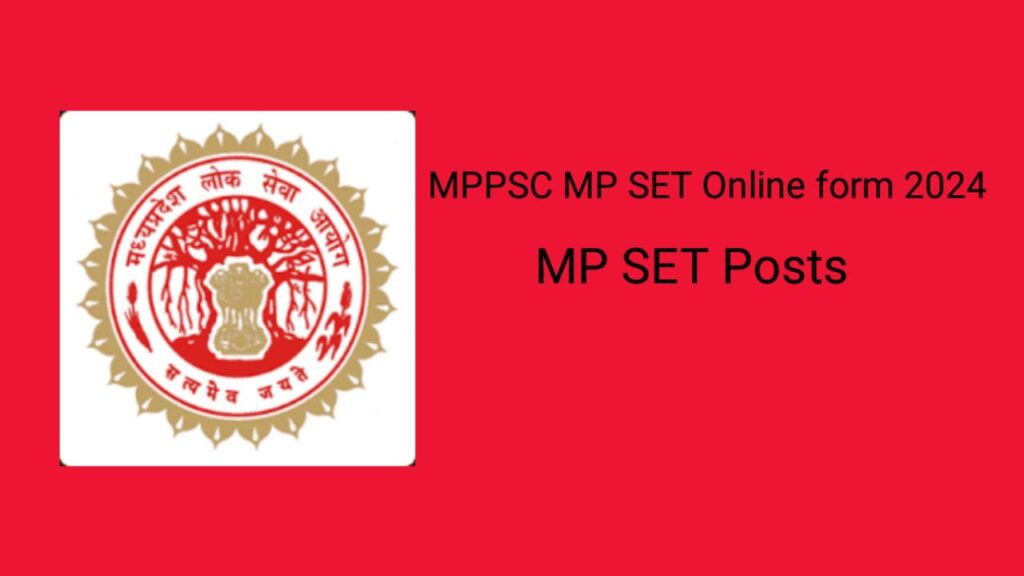 MPPSC MP SET Online Form 2024